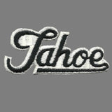 Tahoe Patch – Script Black on White – Travel Patch Iron On – California Souvenir Patch – CA Embellishment Spell out Font Spellout Nevada NV