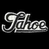 Tahoe Patch – Script Black on White – Travel Patch Iron On – California Souvenir Patch – CA Embellishment Spell out Font Spellout Nevada NV