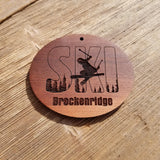 Breckenridge Ski Resort Colorado Ski Ornament - Handmade Wood Ornament - CO Souvenir - Ski Skiing Skier Trees Christmas Travel Gift