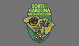 South Carolina State Travel Patch SC Souvenir Iron On Embellishment or Applique 3" The Palmetto State Sabal Palm Tree Yellow Jessamine