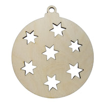 Color Your Own Ornament - Wood Art ONLY - Stars in Globe Ornament DIY  - Coloring Project - Craft Supply - Kids Craft Project