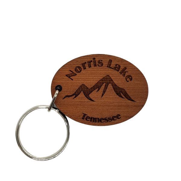 Norris Lake TN Keychain Wood Keyring Tennessee Souvenir Travel Gift Tennessee Souvenir TN Hiking Biking Key Tag