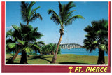 Vintage Florida Postcard 4x6 Fort Pierce Beach FL 1980s Palm Trees Bridge Werner Bertsch Florida Impressions Scenic Florida Distributors