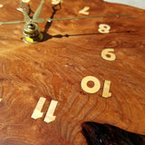 Wood Wall Clock Redwood Clock Handmade Wall Hanging Rustic Wedding Gift Burl Live Edge #430 Anniversary Small
