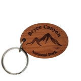 Bryce Canyon National Park Keychain Mountains Wood Keyring Souvenir - Utah Rock Formations Key Tag Bag