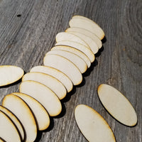 Wood Ovals - 2 Inch Wood Cutout - Lot of 12 - Wood Blanks - Craft Projects - DIY - Make Your Own Wood Craft Unfinished