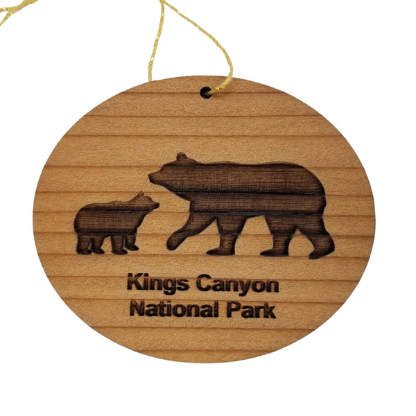 Kings Canyon Ornament Black Bear and Cub California Souvenir Kings Canyon National Park Handmade Wood Ornament Sequoia
