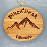 Pikes Peak Ornament Handmade Wood Ornament Colorado Souvenir Ski Resort CO Christmas Ornament Pike National Forest