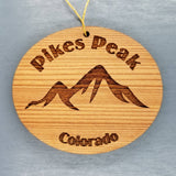 Pikes Peak Ornament Handmade Wood Ornament Colorado Souvenir Ski Resort CO Christmas Ornament Pike National Forest