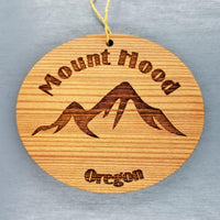 Mount Hood Ornament Oregon Souvenir Mt Hood Meadows Ski Resort Handmade Wood Ornament
