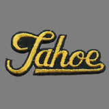 Tahoe Patch – Script Black and Gold – Travel Patch Iron On – California Souvenir Patch – CA Embellishment Spell out Font Spellout Nevada NV