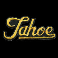 Tahoe Patch – Script Black and Gold – Travel Patch Iron On – California Souvenir Patch – CA Embellishment Spell out Font Spellout Nevada NV