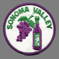 Sonoma Valley Iron On Patch – California Wine Souvenir – Travel Patch – CA Iron On Circle 3″
