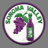 Sonoma Valley Iron On Patch – California Wine Souvenir – Travel Patch – CA Iron On Circle 3″