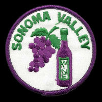 Sonoma Valley Iron On Patch – California Wine Souvenir – Travel Patch – CA Iron On Circle 3″