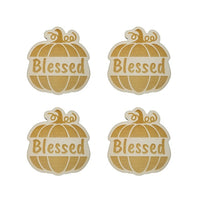 Thanksgiving Place Card Set of 4 - Thanksgiving Place Setting - Thanksgiving Table Decor - Blessed Pumpkin Place Holder