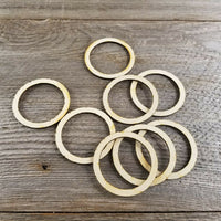 Wood Cutout Circle Hoops 2.5 Inch Unfinished Rings - Lot of 12 Wood Blanks Craft