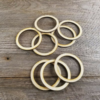 Wood Cutout Circle Hoops 2.5 Inch Unfinished Rings - Lot of 12 Wood Blanks Craft