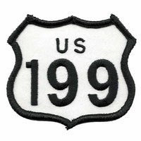 US 199 Highway Sign Patch Iron On Souvenir Road Sign California Oregon Hwy Travel Patch