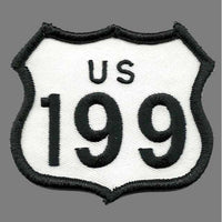 US 199 Highway Sign Patch Iron On Souvenir Road Sign California Oregon Hwy Travel Patch