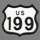 US 199 Highway Sign Patch Iron On Souvenir Road Sign California Oregon Hwy Travel Patch