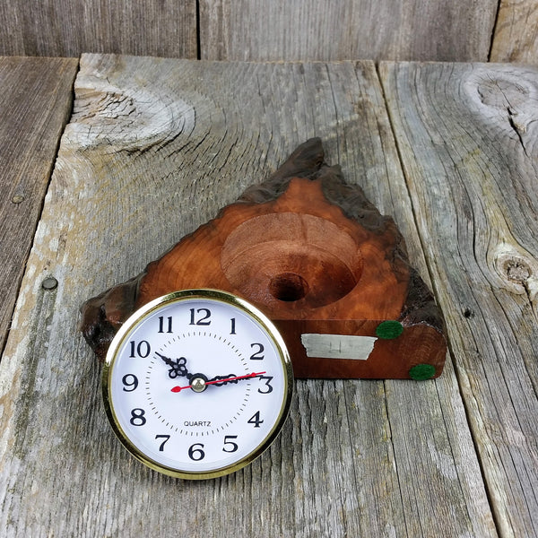 Redwood Burl Clock Table Shelf Mantle Desk Office Gifts for Men 2