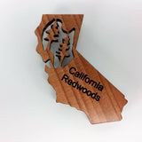 California State Shaped Redwood Refrigerator Magnet Made in USA