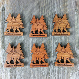 Great Smoky Mountains Bear and Trees Wood Refrigerator Magnet Made in USA California Redwood Handmade Souvenir
