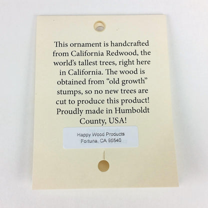 California State Wood Christmas Ornament California Redwoods Laser Cut Handmade White Engraved Souvenir