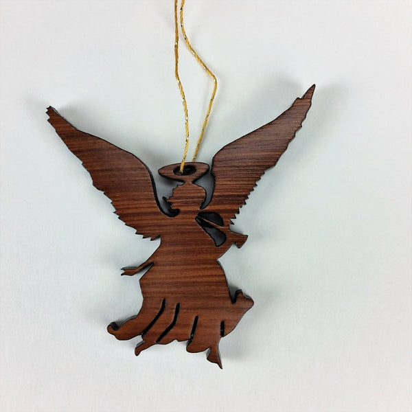 Angel Christmas Ornament California Redwoods Laser Cut Handmade Wood Ornament Made in USA