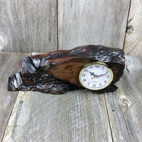 Redwood Burl Wood Clock Mantle Desk Office Gift #F