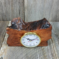 Redwood Burl Clock Table Shelf Mantle Desk Office Gifts for Men Sitting Wood #J