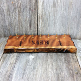 Wood Key Rack 7 Hooks Handmade California Redwood Engraved Rustic Edge Slab Curly#4 Housewarming Gift Gifts for Men Home Organization