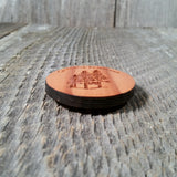 3 Trees Oval Wood Refrigerator Magnet Made in USA California Redwood Handmade Souvenir
