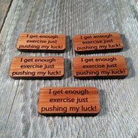Comical Humor Wood Exercise Refrigerator Magnet Handcrafted Fridge USA Redwood