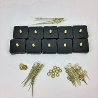 10 Quartz Clock Movement Mechanisms and Serpentine Style Brass Hands Set Kit DIY Repair Parts