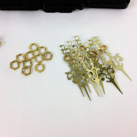 10 Quartz Clock Movement Mechanisms and Serpentine Style Brass Hands Set Kit DIY Repair Parts