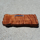 Key Rack Handmade Wood Redwood 7 Hooks California Redwood Engraved Rustic Edge Slab #8