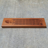 Redwood Wood Cribbage Board Handmade Laser Engraved 3 Player