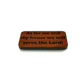 As For Me and My House Religious Wood Fridge Magnet USA Redwood Refrigerator