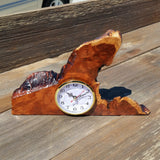 Redwood Wood Clock - Mantle Clock - Redwood Burl Clock Office #X
