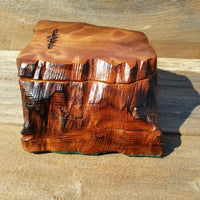 Wood Box Curly Redwood Tree Handmade #K Wood Valet