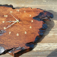 Wall Clock Handmade Redwood Burl Rustic Home Decor Birthday Gift #14 Wood Art