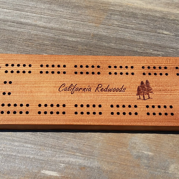 California Redwood Cribbage Board Card Game Handmade 2 Player