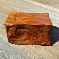 Wood Jewelry Box Curly Redwood Tree Engraved #J