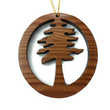 Wood Christmas Ornament Redwood Tree Oval Handmade - Big Tree - California Redwoods