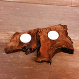 Wood Candle Holder 2 Tealight Redwood Rustic Home Decor #3