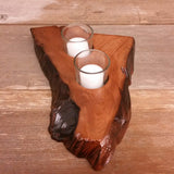 Wood Candle Holder 2 Votive Handmade 5th Anniversary #Y Rustic Home Decor Unique Gift Redwood