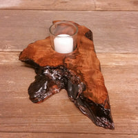 Wood Votive Candle Holder Rustic Decor Handmade Housewarming Gift #A1 California Redwood Single Candle