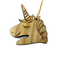 Unicorn Christmas Ornament California Redwood Handmade Wood Ornament Made in USA White Magical Fantasy